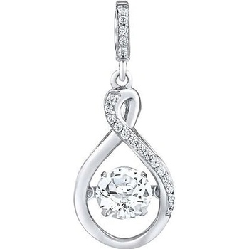 SILVEGO Strieborný prívesok Amalea s tancujúcim bielym topazom a Brilliance Zirconia MW13380PWT