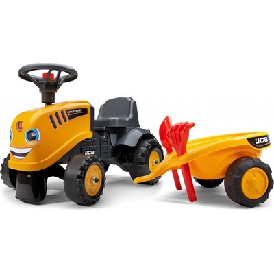 FALK 215C Baby JCB žlutý s vlečkou a lopatkou s hrabičky