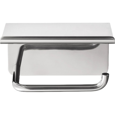 blomus Държач за тоалетна хартия с рафт Modo полирано-стоманен (65532)