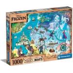 Clementoni - Puzzle Compact Disney Maps Frozen - 1 000 piese