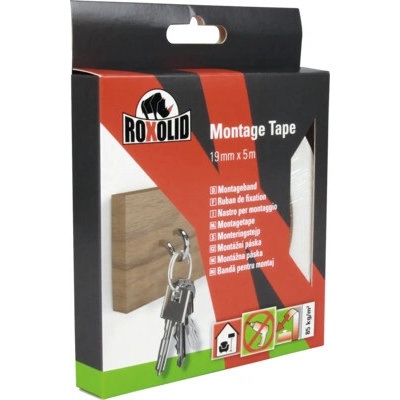 Roxolid Obojstranná montážna páska 5 m x 19 mm biela