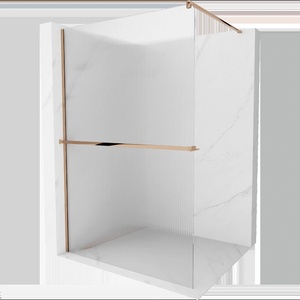 Mexen Kioto+ душ преграда с рафт Walk-in 80 x 200 см, ивици, розово злато - 800-080-121-60-09 (800-080-121-60-09)
