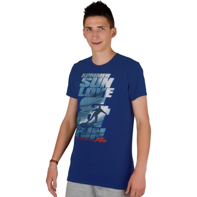 Pánské jednobarevné tričko s obrázkem surfingu Fabio modrá