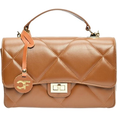 Carla Ferreri dámska kožená crossbody kabelka CF2211 Cognac