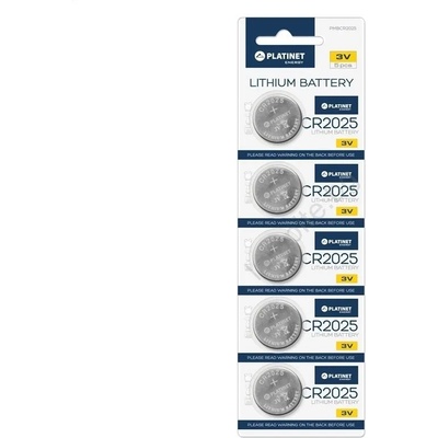 Platinet 5 бр. кръгли литиеви батерии cr2025 blister 3v (pl0170)