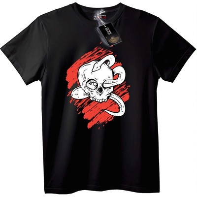 NOONEBRAND Тениска Череп и Пипала - 5XL, Black