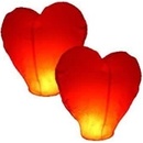Lampiony Lampion štěstí tvar srdce červený
