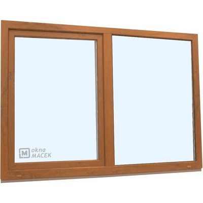 KNIPPING Plastové okno - 70 AD, 1800x1200 mm, FIX/OS, zlatý dub Barva, imitace: zlatý dub/bílá (jednostranně)