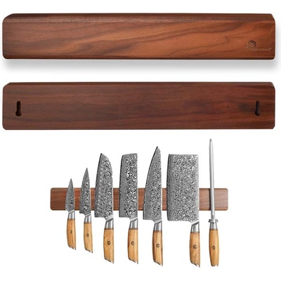 Dellinger Stylová magnetická lišta na nože z ořechového dřeva 500x65x20mm – Sleviste.cz