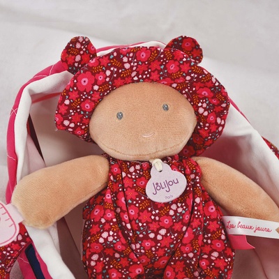 Doudou Julijou v růžové přenášecí tašce 20 cm