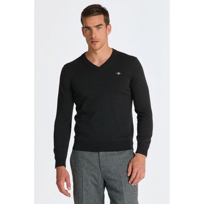 Gant Ctn/Wo V-neck Dk Charcoal Melange
