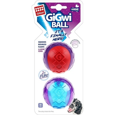 GiGwi Ball loptička M 2ks / karta pískajúce