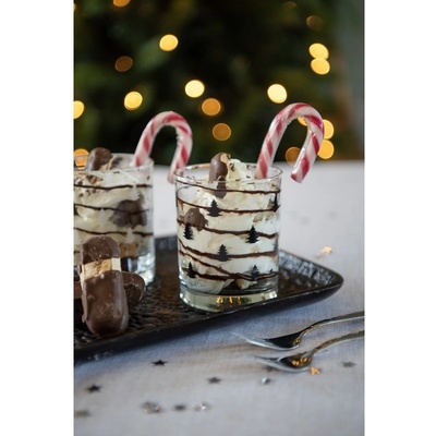 Clay Sklenička na pití s černými stromky Black&White X-Mas Ø 7*9 cm re & Eef 230 ml