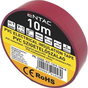 Entac Изолационна лента ENTAC 19mmx10m червена EIT-1319-10M-R (EIT-1319-10M-R)
