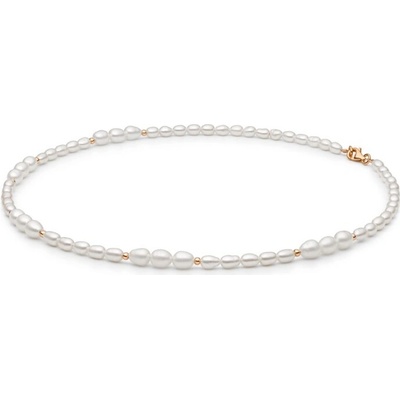 Gaura Pearls Perlový náhrdelník pravé perly, stříbro 254-106/45 Bílý