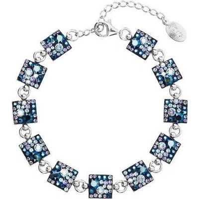 Evolution Group stříbrný náramek se Swarovski krystaly modrý 33047.3 blue style