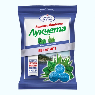 Lukceta Bylinné bonbony eukalyptové 85 g