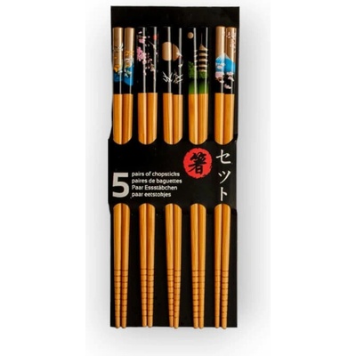 Emro Aziatica Jedálne paličky Black and Gold 22,5 cm 5 párov