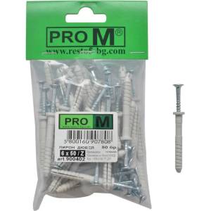 Pro m ПИРОН-ДЮБЕЛ Ф6Х50ММ 50 БРОЯ pro m (3800160907808)