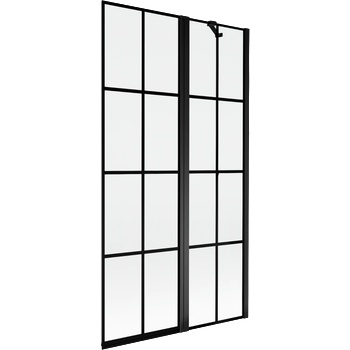 Mexen Mist екран за вана 2-крилен десен 100 x 150 см, черна решетка, черен - 8A9-100-011-70-77-P (8A9-100-011-70-77-P)