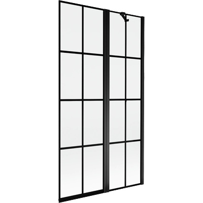 Mexen Mist екран за вана 2-крилен десен 100 x 150 см, черна решетка, черен - 8A9-100-011-70-77-P (8A9-100-011-70-77-P)