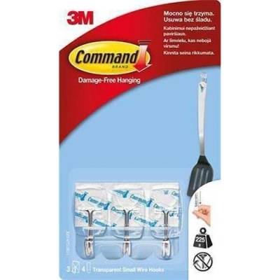 3M SCOTCH Samolepicí plastové háčky “Command”, s kovovým úchytem, 3 ks, 3M SCOTCH 7100352694 595014