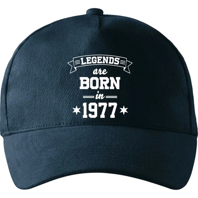 Legends are born in 1977 so zahnutým šiltom a mosaznou sponou Tmavomodrá takmer čierna