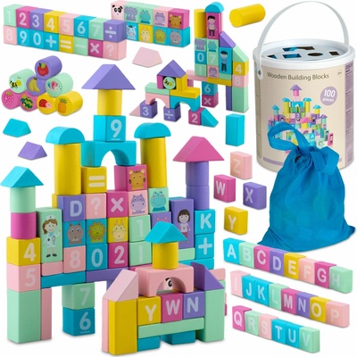 Ricokids vzdelávacie bloky RK-871 ružové 100 ks