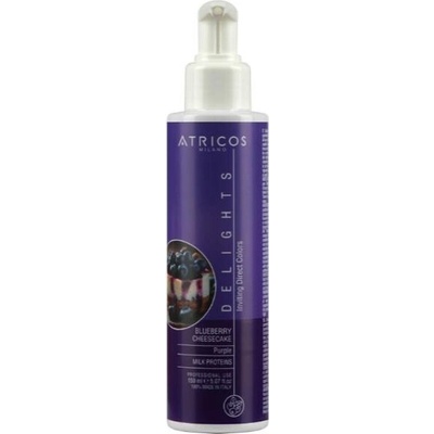 Atricos Delights Direct Gel Colouring - Blueberry Cheesecake (Purple) - Přímý pigment (barvící gel) - Borůvkový cheesecake (Fialová) 150 ml