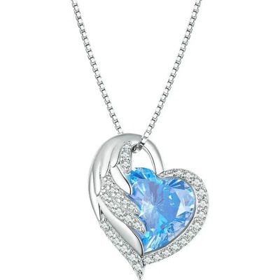 Grace Silver Jewellery Luxusní stříbrný náhrdelník NH-BSN281/75 Modrá