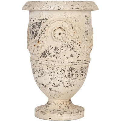 Clayre & Eef Béžový antik květináč s patinou - 24x36 cm