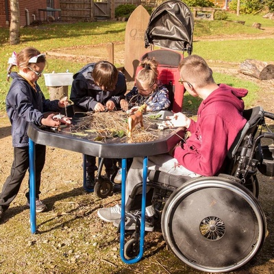TUFF TRAY Kovový stojan k vaničce pro invalidní vozík