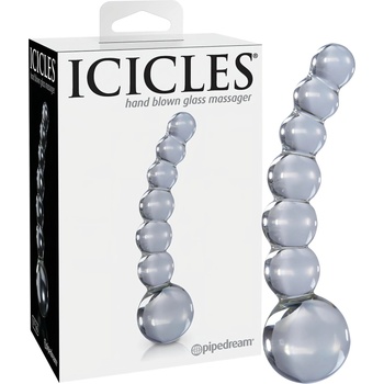 Icicles No. 66 - извити, сферични, стъклени дилдо (прозрачни)