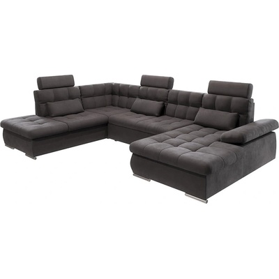 ROPEZ Антрацитен разтегателен ъглов диван с място за съхранение (ляв ъгъл/U форма) Merkur - Ropez (Merkur HO+1+E+2+OT tk. Enjoy New 24)