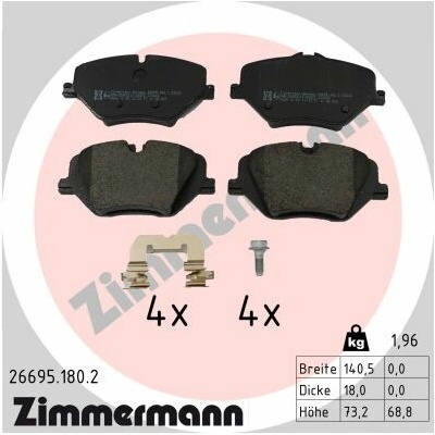 ZIMMERMANN Sada brzdových platničiek kotúčovej brzdy 26695.180.2