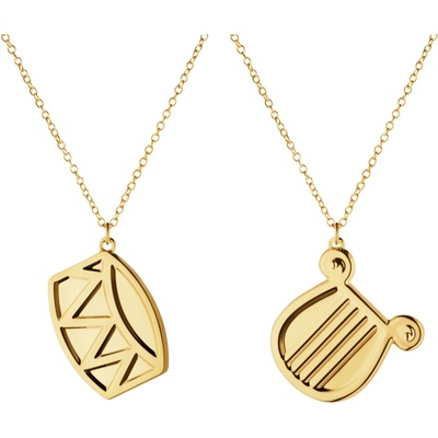 Georg Jensen Pozlacená vánoční ozdoba CC 2026 Drum / Harp – set 2 ks