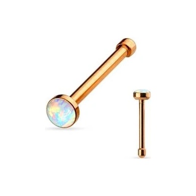 Šperky4U zlacený piercing do nosu opál N0012