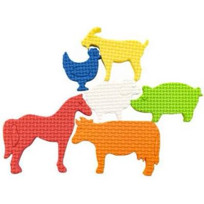 TEDDIES Vodolepky Penové dieliky naša farma 6 kusov