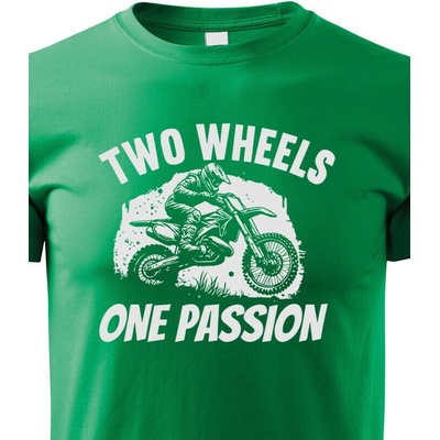 Dětské tričko Two wheels one passion Zelená Canvas tričko Bezvatriko.cz 2412