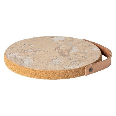 Casafina by Costa Nova Podložka korková s koženým uchem pr.20cm CORK COLLECTION bílá White-natural balení