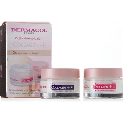 Dermacol Collagen+ denní pleťová péče Collagen+ Rejuvenating SPF10 50 ml + noční pleťová péče Collagen+ Rejuvenating 50 ml dárková sada – Zboží Dáma