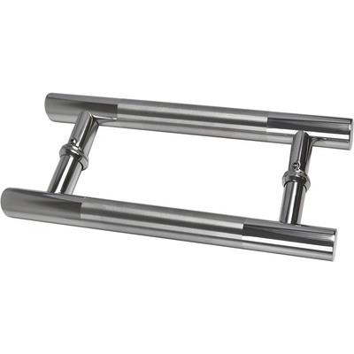 Euroferm nerezové madlo na dvere (296mm / ø 25mm), na sklo 8-12mm, leštená / brúsená nerez K320 /AISI304 EB1-DM21