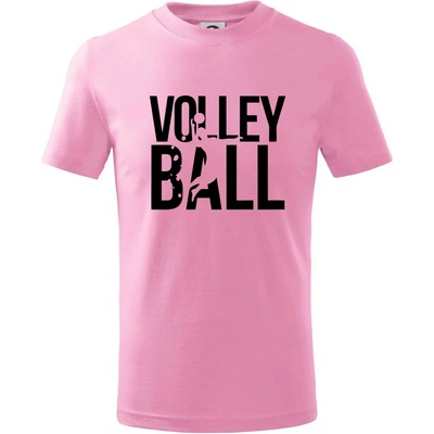 Volleyball nápis tričko detské ružová