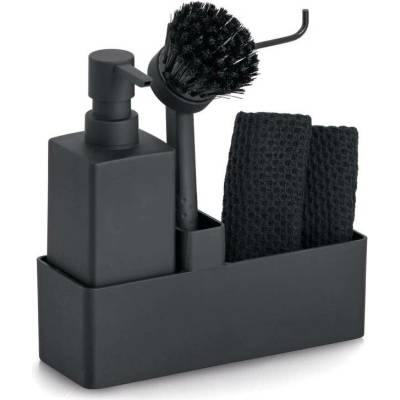 ZELLER Organizér na mytí nádobí, plast, černá 20,2x7x20cm