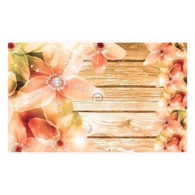 FT7687 Samolepiaca textilní fototapeta Červené kvety, rozmery 254cm x 184cm
