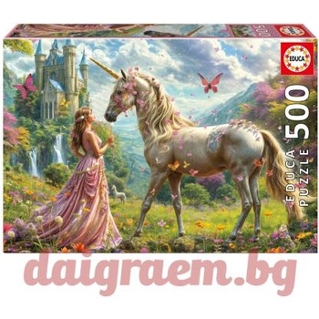 Educa Пъзел educa 20243 - 500 части - Феи, еднорози и пеперуди (edu20243)