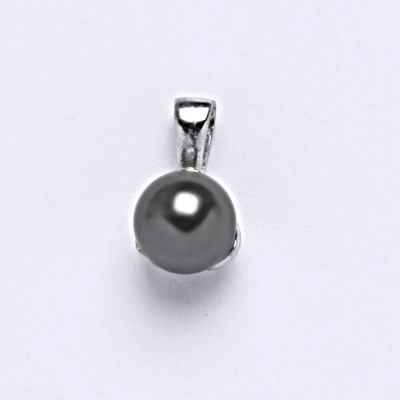 Čištín Přívěšek stříbrný. šperk. Swarovski perla dark gray P 1352