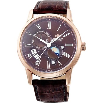Orient RA-AK0009T Classic Мъжки часовник - Автоматичен, Кафяв кожа, Сапфир, Лунна фаза, Неръждаема стомана