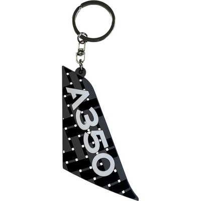 Key ring Rubber Tail Fin Airbus A350 Carbon
