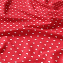 Bavlnená látka vzor mini srdiečka na červenom podklade, metráž 160 cm